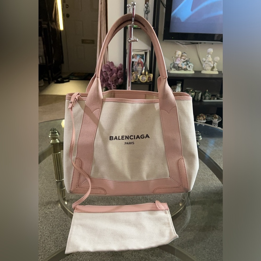 Balenciaga Navy Cabas S Tote Bag
